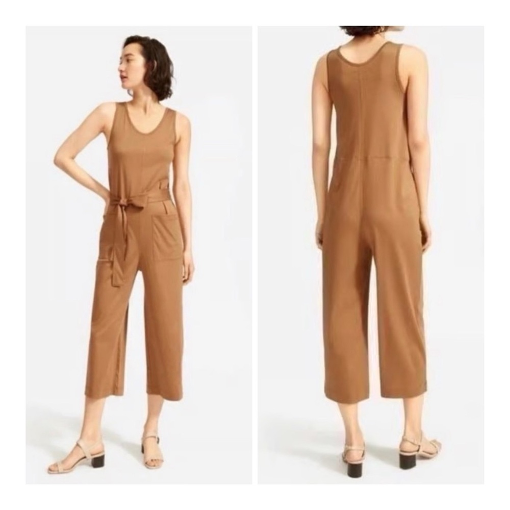 Everlane Women's Medium Luxe 100%‎ Cotton Jumpsuit In Camel